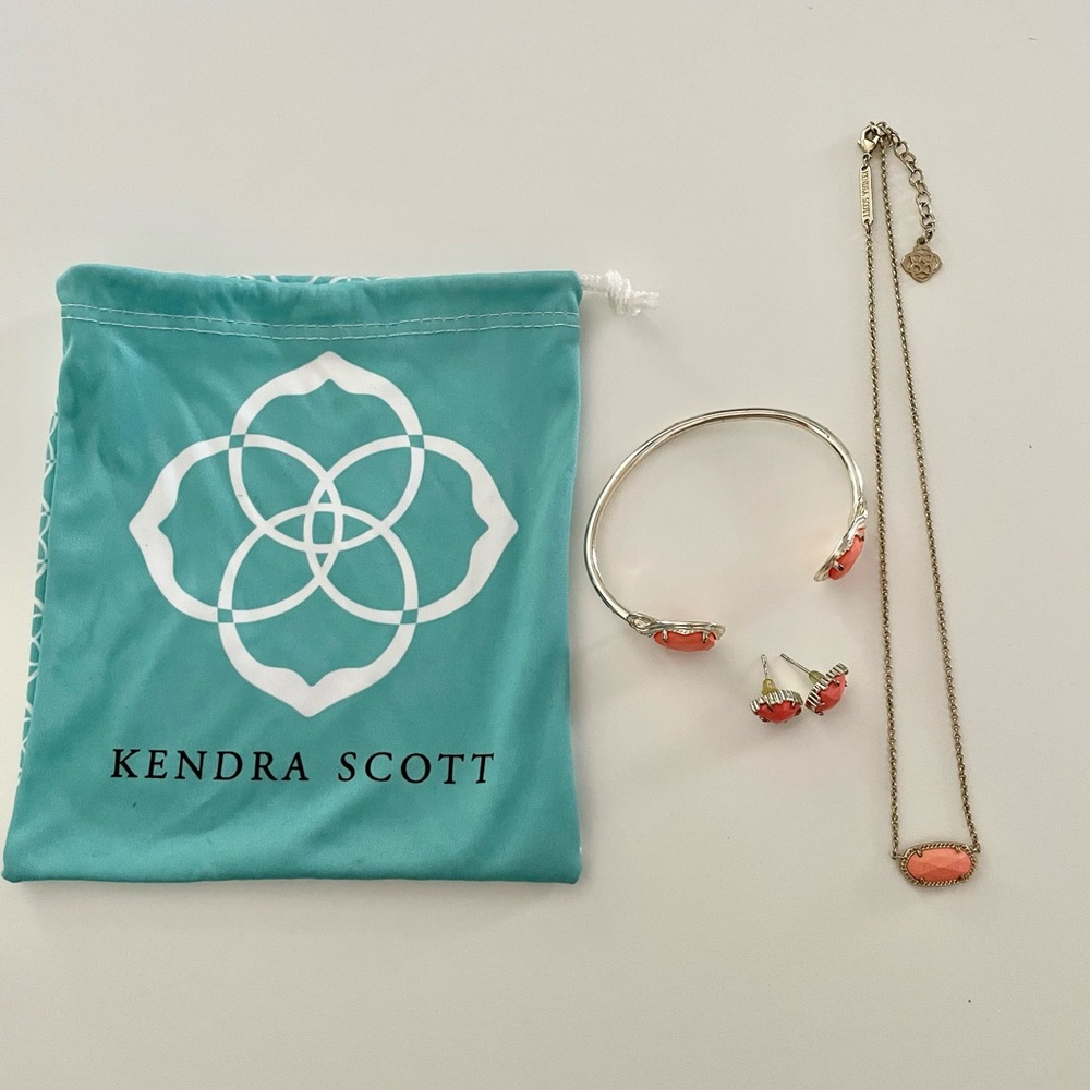 Kendra Scott 3 Piece Jewelry Set Coral Stone